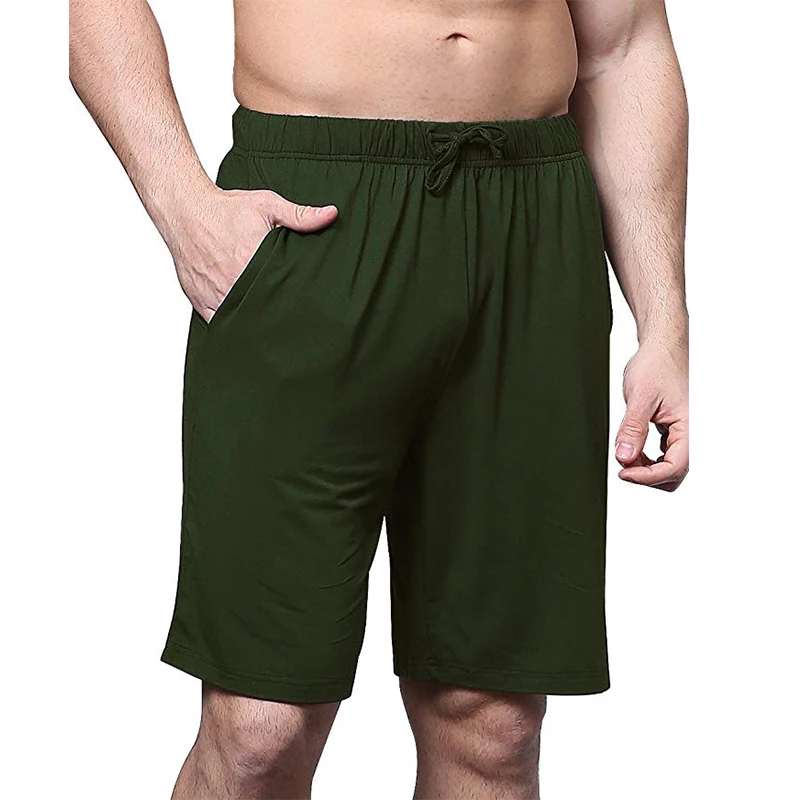 

Custom Sleep Wear Casual Knitted Mens Short Lounge Pants, Black, navy blue,dark green, gray, customized