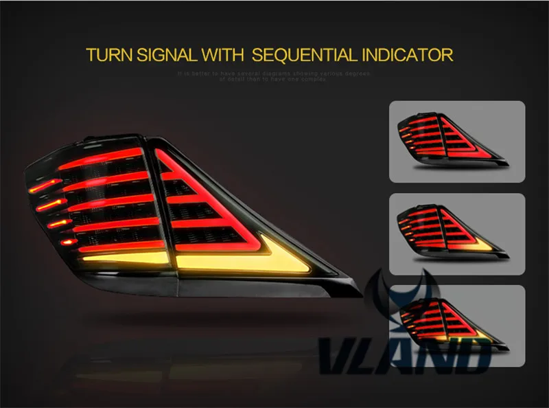 VLAND Factory for Alphard tail light for 2007 2008 2009 2010 2012 2013 for VERLLFIRE LED Taillight wholesale price