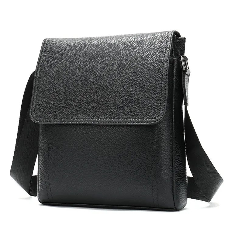 

Amazon Hot Selling Odm Oem Small Sling Bag Men Shoulder Messenger Leather Bag, Black