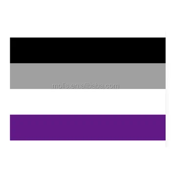 Custom 60 * 90cm Black Grey White Purple Asexual Pride Flag - Buy ...