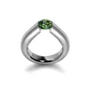 Yiwu Meise High Tension Setting Peridot Ring in Stainless Steel