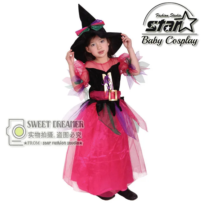 2016 Wizards Costume for Girl Kids Party font b Dresses b font Witch Costume font b
