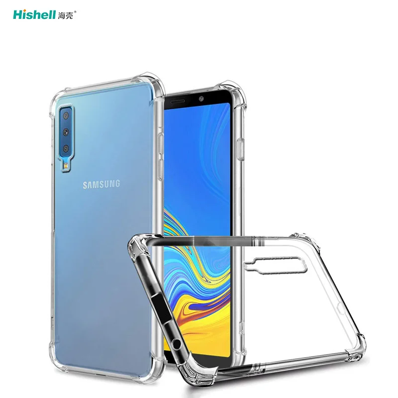 Hot Selling TPU Acrylic 2 In 1 Transparent Shockproof Phone Case For Samsung Galaxy A7 2018