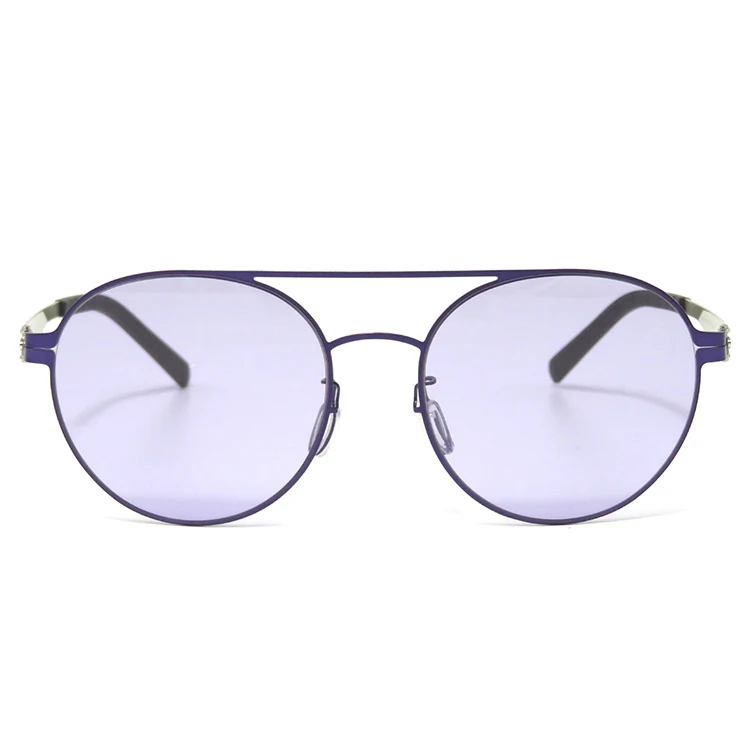 

Vintage round purple UV400 polarized Unisex Titanium sunglasses YT-LKS-1021.C2, Purple, blue, yellow, pink ect, or custom colors