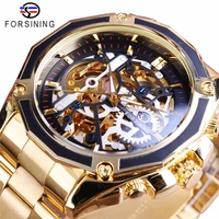 

FORSINING 119 Royal 3D Skeleton Man Auto Mechanical Watch Golden Dial WINNER Mens Automatic Watches INS Hot Design
