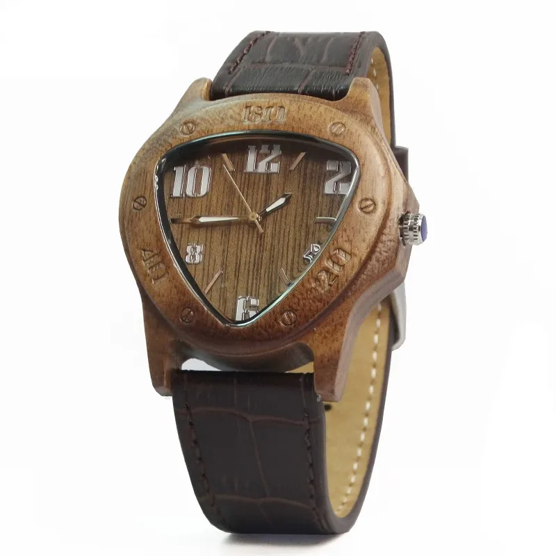 

Trendy Grand Triangle Walnut Wood Case Watches