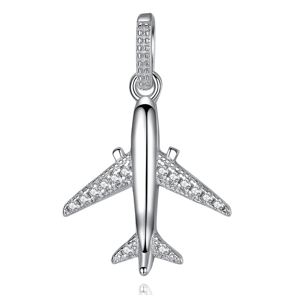 

Custom Design 925 Sterling Silver Pendant Clear CZ Aircraft Pendant For Women Girls Jewelry Without Chain