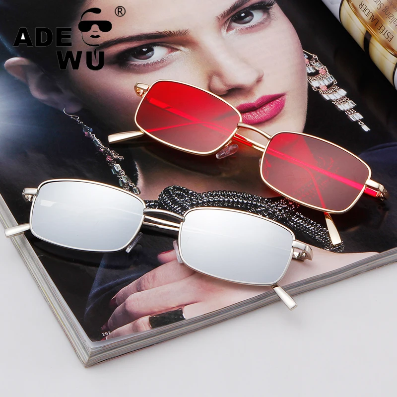 

ADE WU STY1848M fashion street style small metal frame square colored women men sunglasses