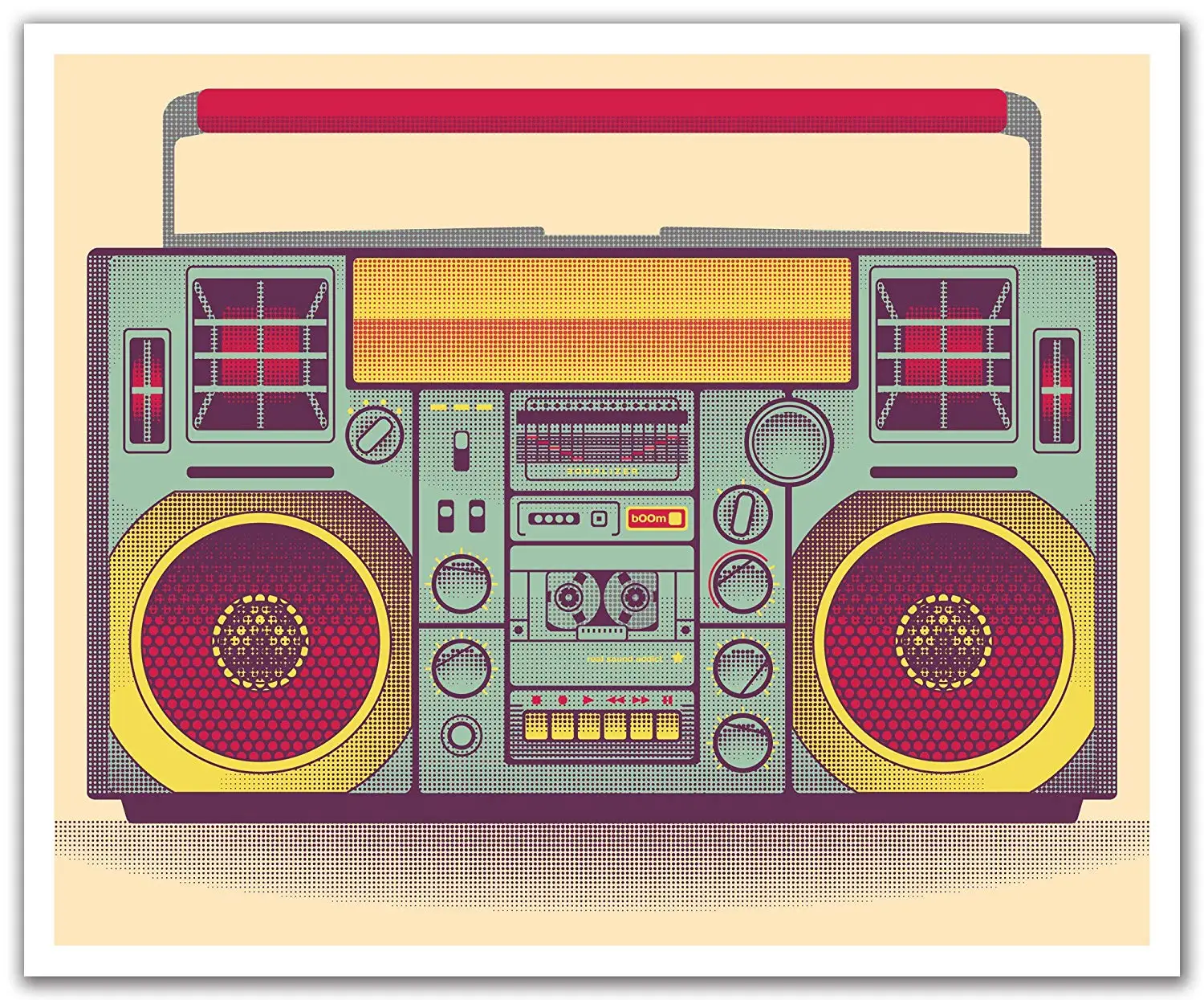 JP London Peel and Stick Removable Wall Decal Sticker Mural Retro Ghetto Blaster Breakdance Rap Steampunk 24 by 19.75-Inch
