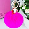 Fluffy Rabbit Fur Monkey Pompom Ball Car Pendant Handbag Charm Key Chain Ring