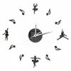 Preciser Modern Dancing Girl Self Adhesive Decorative Wall Clocks For Living Room