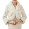 2019 European fashion winter bridal stole ivory wedding faux fur boleros shrug jacket coat shoulder wraps