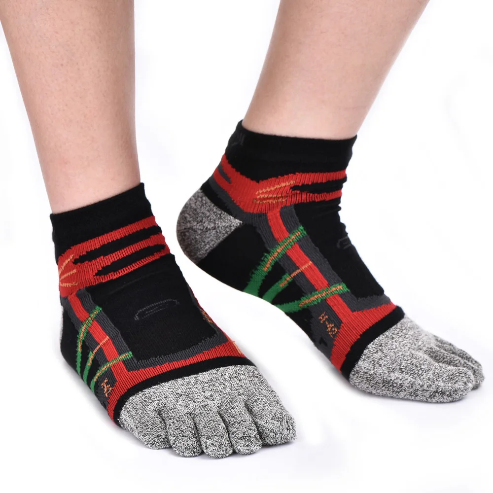 

New Fancy Compression Sock Anti-Fatigue Plantar Fasciitis Toe Socks Sport Running Socks, Black;blue;red;green