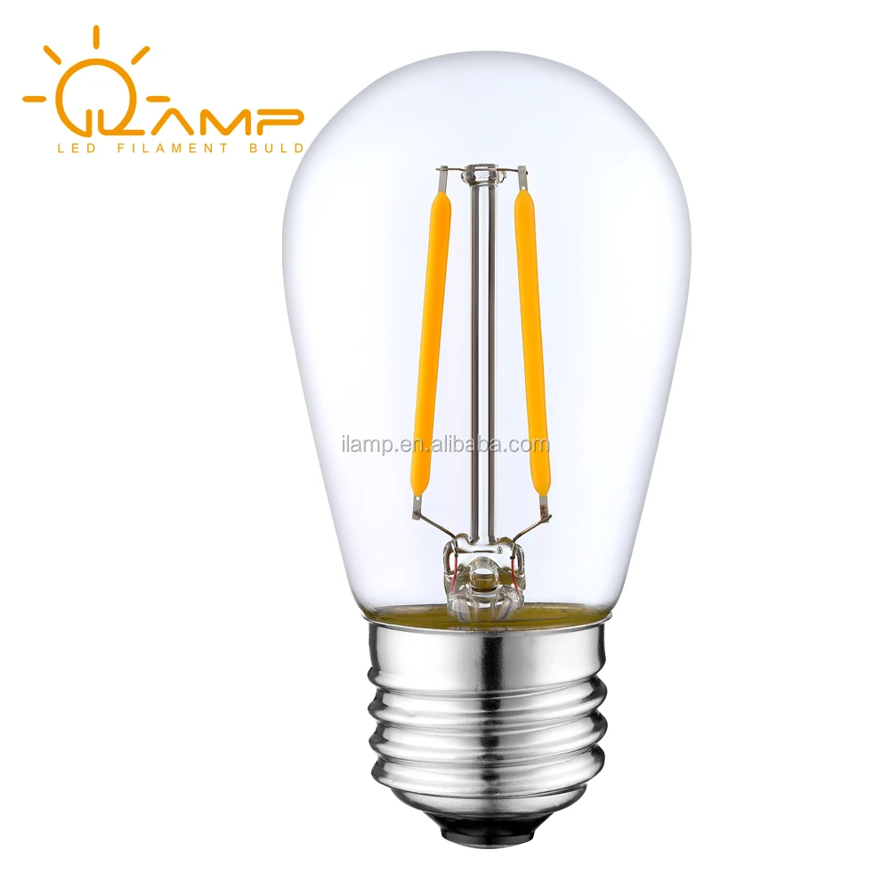 15 Pack 2W Amber Tint 2200K Dimmable LED S14 Filament Bulbs