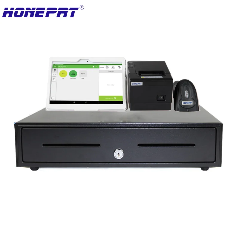 

HSPOS 10 Inch Point Of Sale Complete Pos System include Handheld POS Tablet/Printer/Cash drawer for Retail Shops