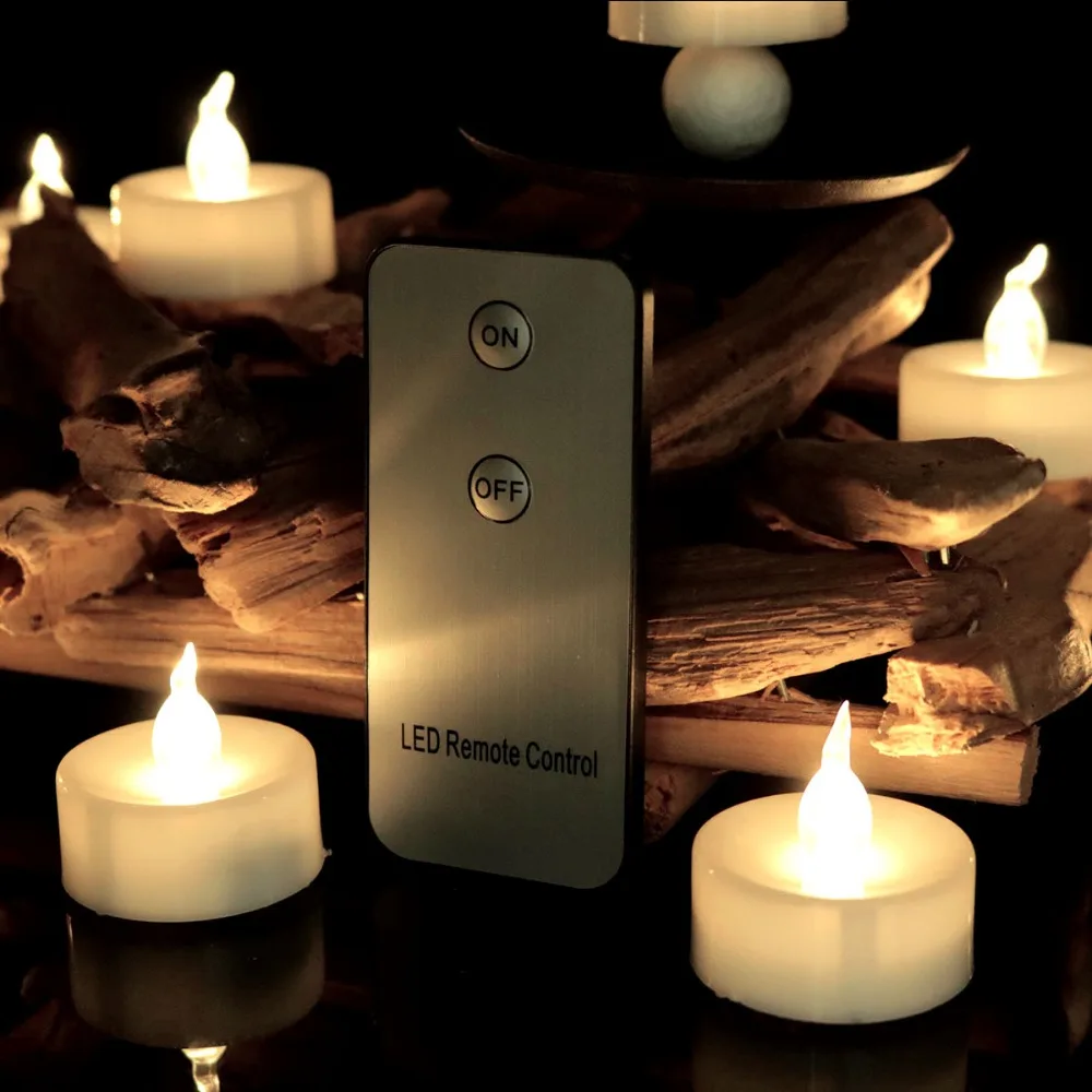 Flickering Led Tea Lights Remote Warm White Flame Led Candle For Wedding ,Party ,Christmas