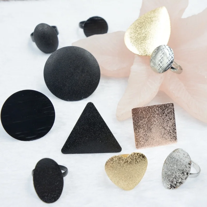 

Vintage Finding Rings Multi Plating Flower Heart Round Square Band Rings For women Girl Wholesale 2019 Hot Sale