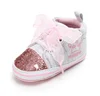 Ins hot sale sequins head and lace knitting fabric soft sole princess baby girl shoes