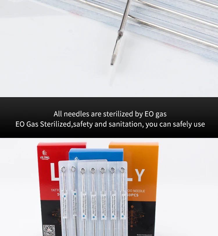 Yilong Professional Top Quality Disposable Tattoo Needles With Blue Dot For Body Art