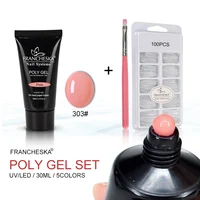 

30ml Polygel Kit 7 colors Acrylic Poly Gel Set Soak Off Quick NailExtension Brush Tips kit