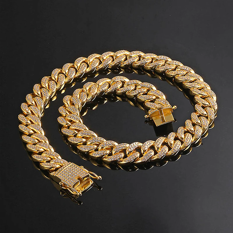 

Coolest Men Women " Hip Hop MIAMI CUBAN LINK Chain Necklace ICED OUT Lab Diamond Jewelry