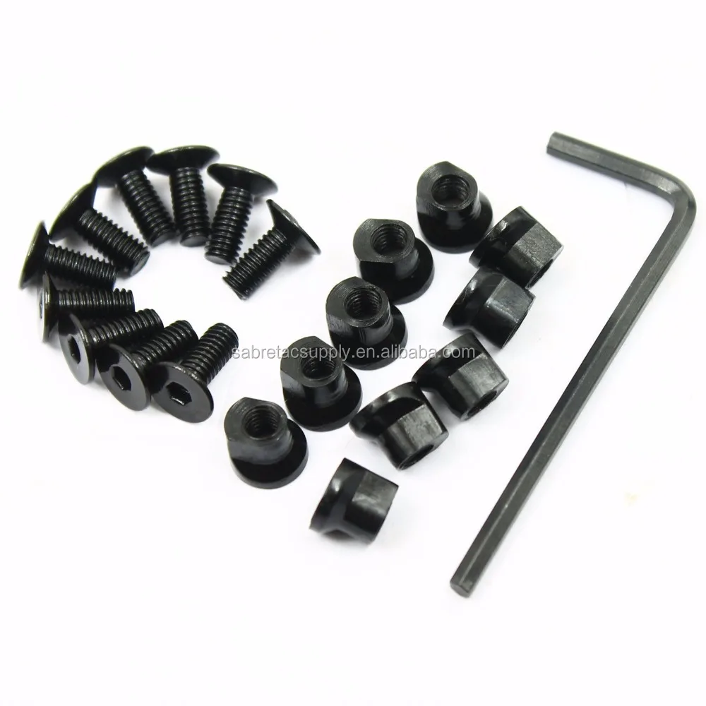 

10 Sets For KeyMod Screw and Nut Replacement Set for Keymod Rail Sections, Matte black