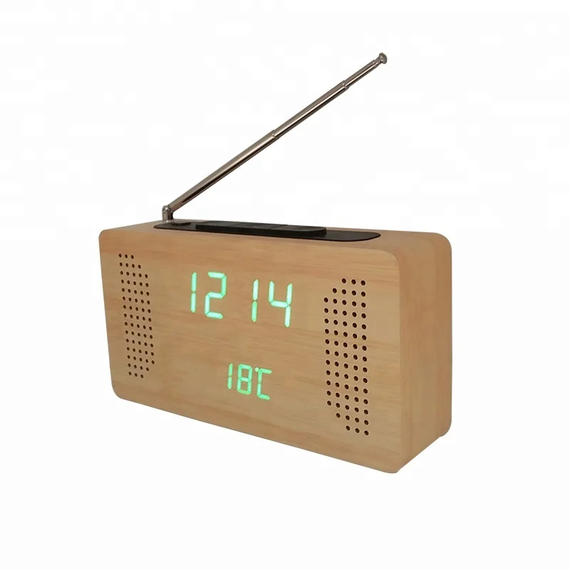 

Desktop wooden radio alarm clock LED display, Custom requested