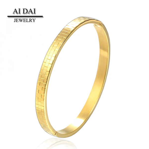 

18k gold Carve pattern stainless steel fashion Bangles BB-029G