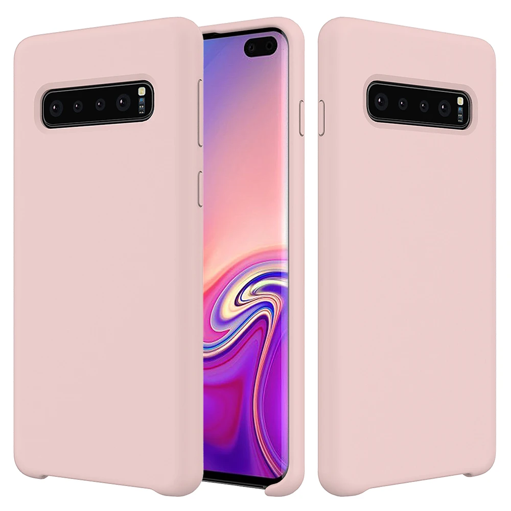 New arrival rubber silicone case custom logo for Samsung Galaxy S10 soft touch microfiber inner smartphone back cover