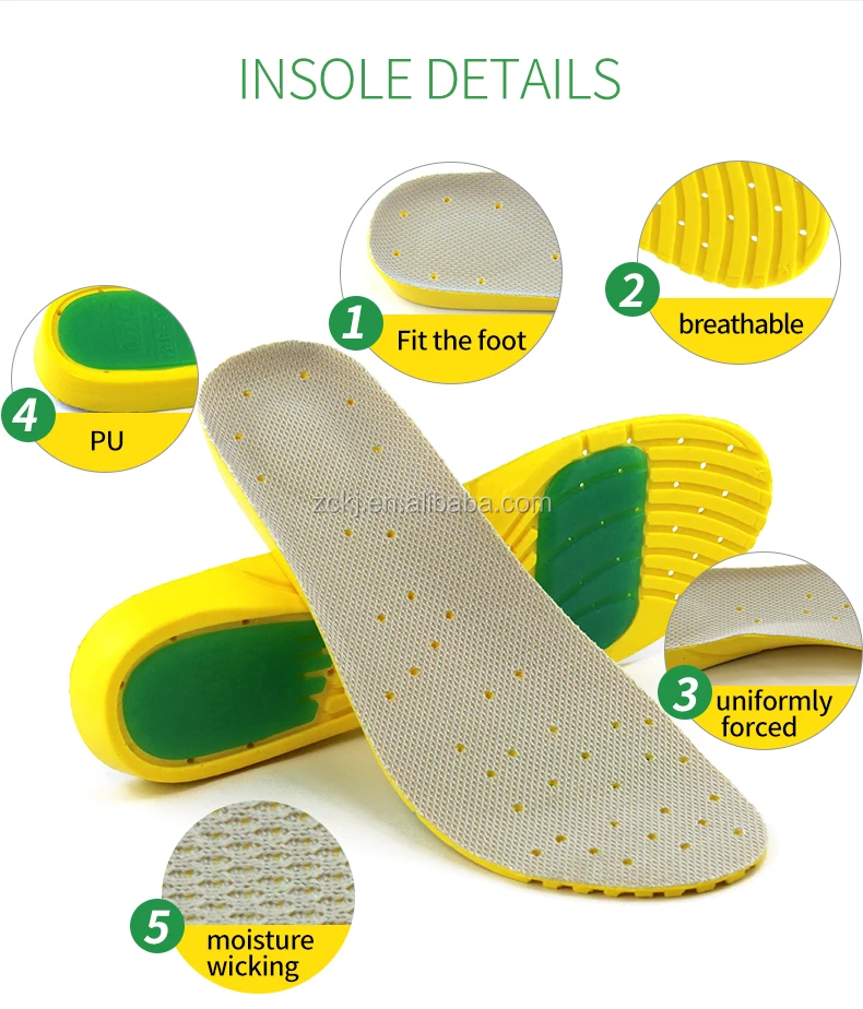 Polyurethane Orthotic Insole Breathable Plantar Fasciitis Olastic Mesh