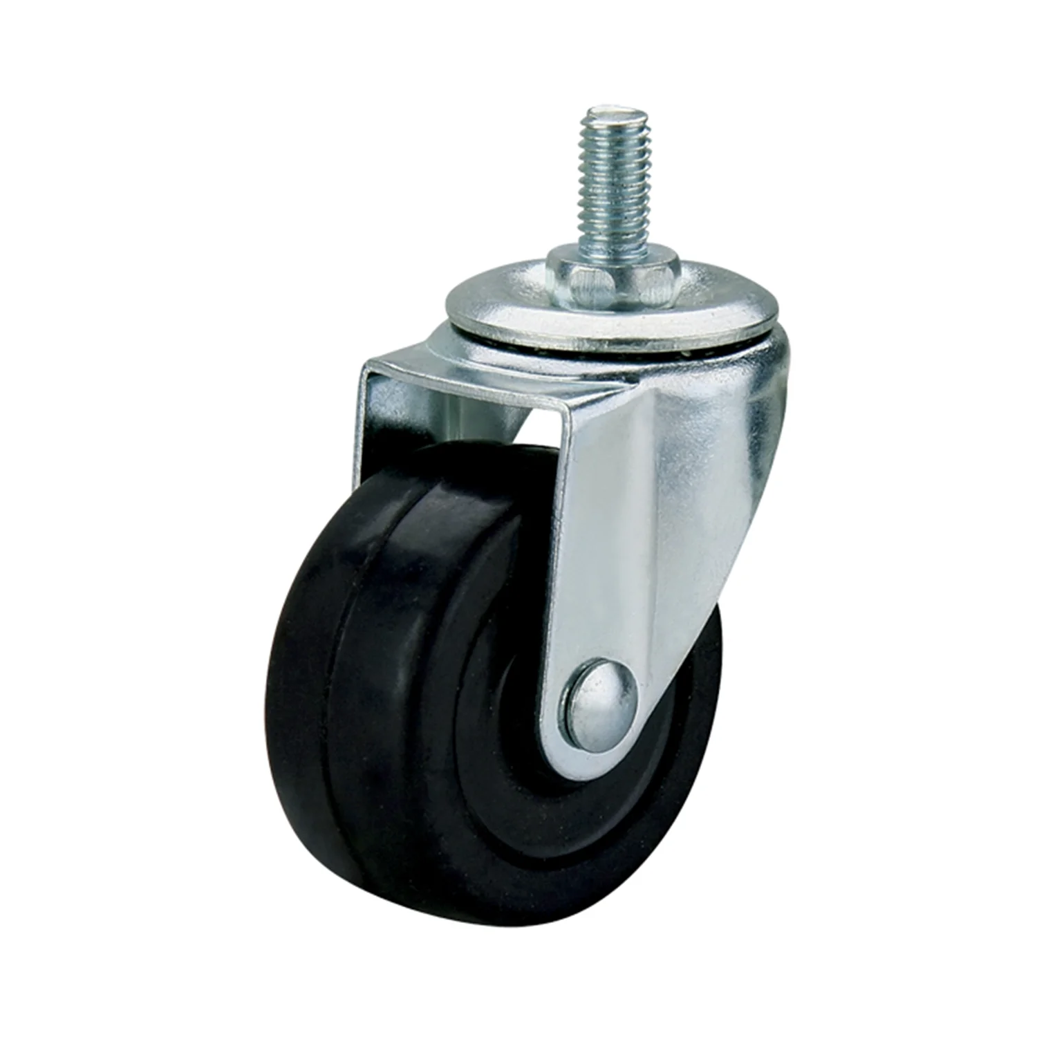 40mm 50mm 65mm 75mm Chinese Manufacture Side Brake Swivel Top Plate Black Rubber  Caster Wheel