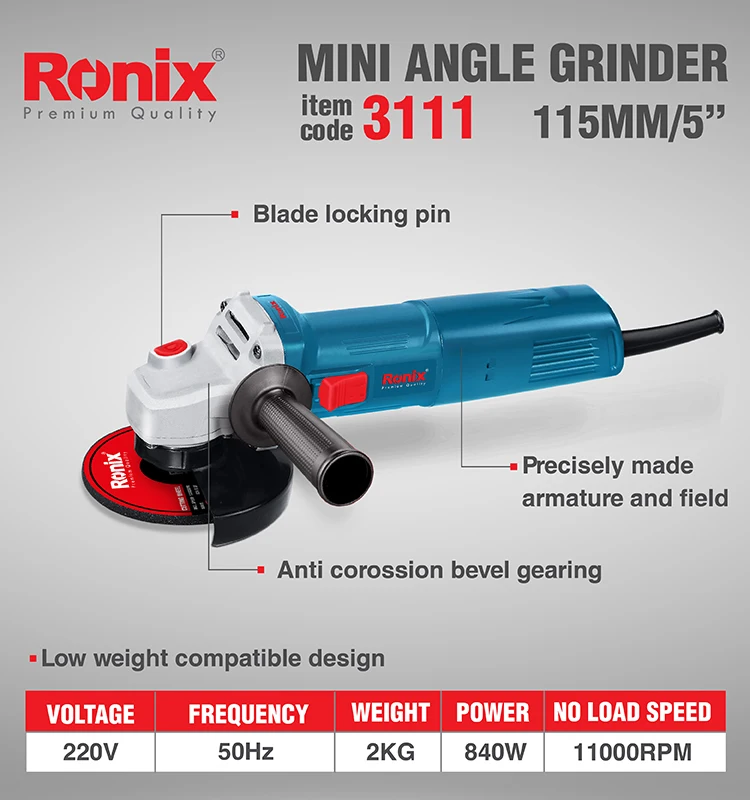 Ronix 115mm Anti Vibration Mini Angle Grinder Machine Rh3111 Buy