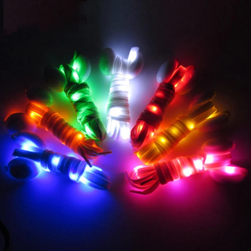 

Luminous Shoelace Fashion Glowing Shoe laces Flashing Colored Neon Shoestrings, Accept customized color