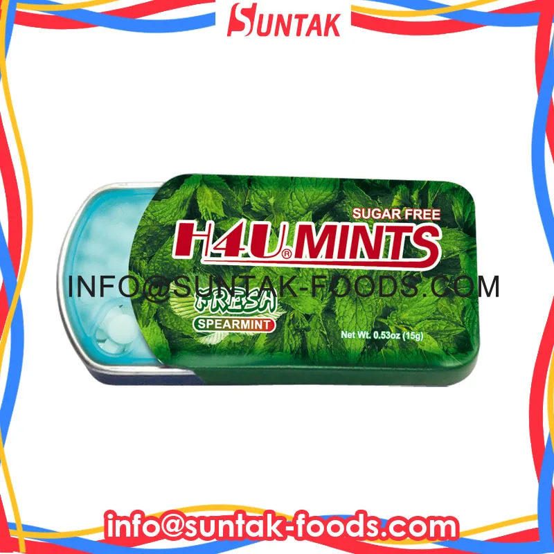 Xylitol Taurine Energy Hard Candy In Plastic Jar Like Doublemint Bottle