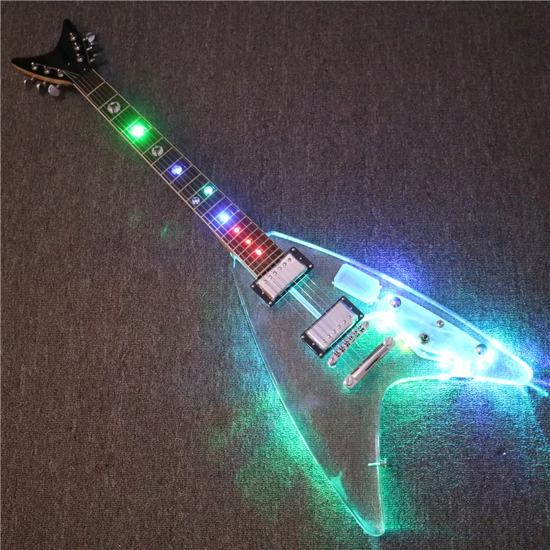 

Afanti Music FV series colorful LED light Acrylic Electric guitar