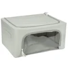Foldable Storage Bag Container Organizer with Clear Windows Double Zipper Steel Frame Stackable Storage Bins Boxes