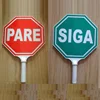 plastic hand held Stop slow paddle sign