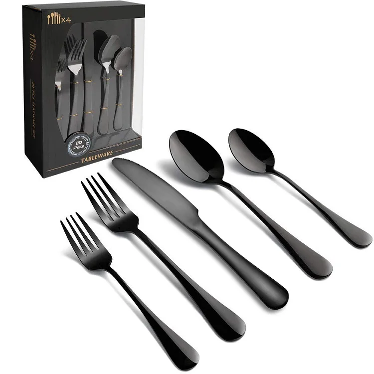 

LOW MOQ High Quality Colorful Stainless Steel Cutlery Set For Gift Banquet, Silver/gold/rose gold/black/rainbow