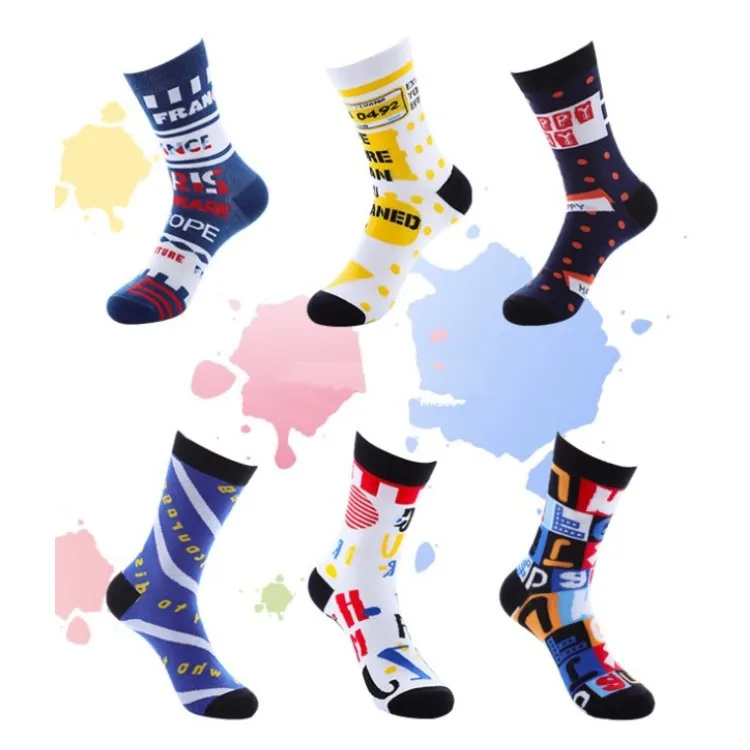 Promotional Knitted Logo Happy Socks - Buy Happy Socks,Man Sock,Sock ...