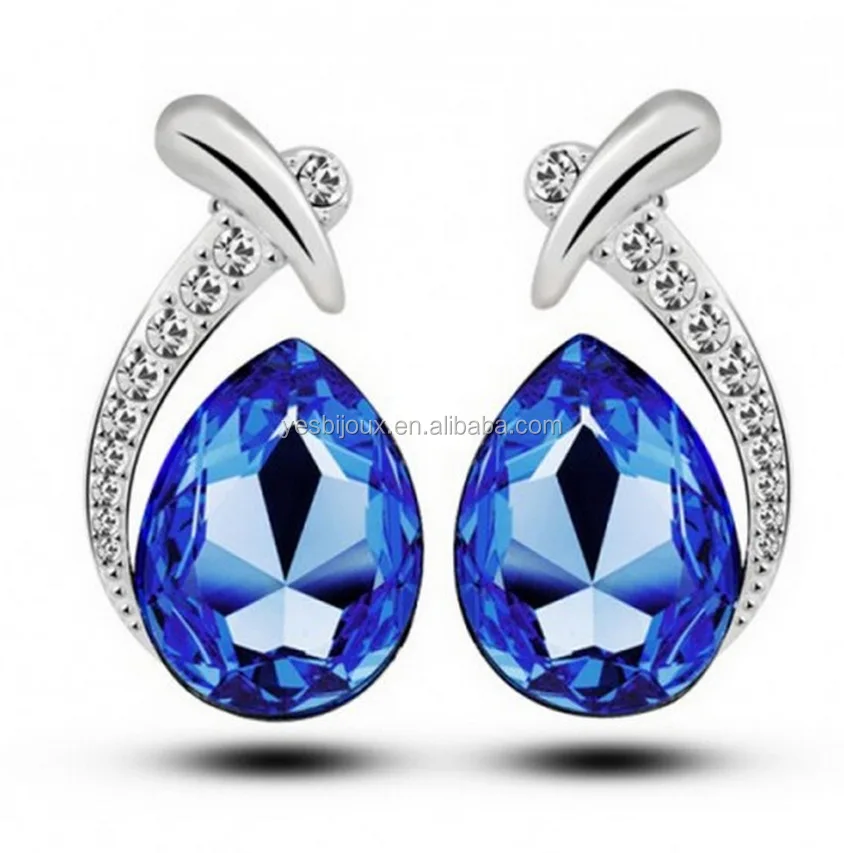 

drop shape crystal earring free shipping earring jewelry wholesale