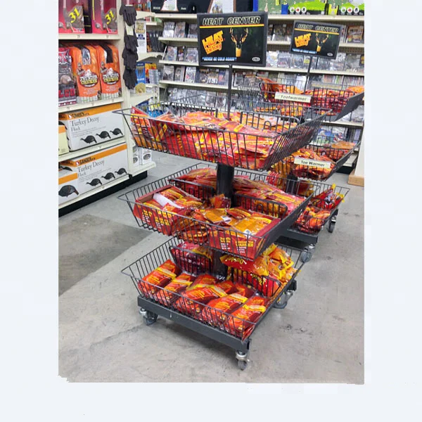 Metal Wire Display Racks With Wheels Buy Sausage / Packaged Food Wire