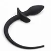 Silicone Anal Plug Black Long Dog Tail Butt Plugs Ball Butt Dilator Anal Plug