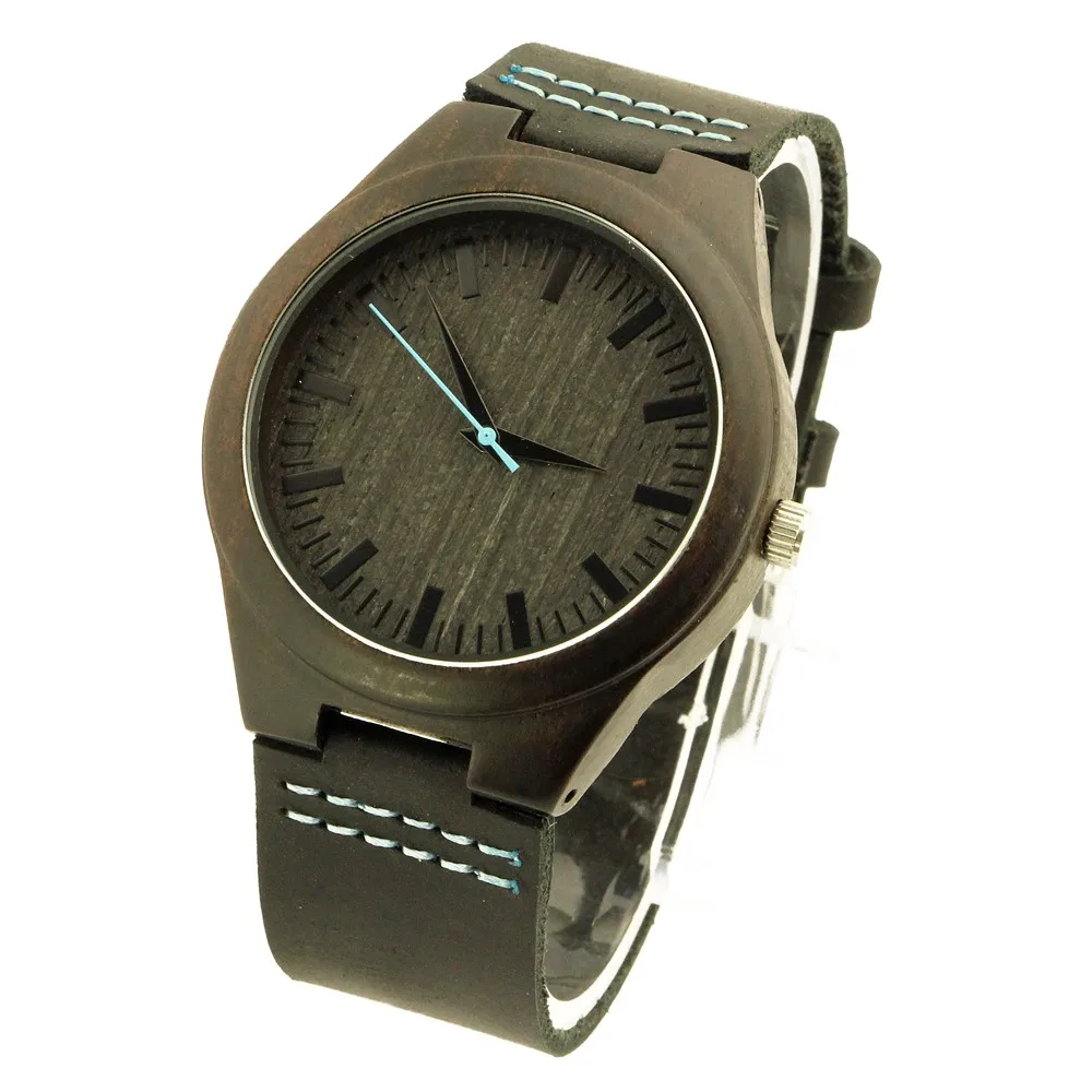

SKYMOOD Wholesale Men Wooden Beautiful Wrist Watches Black Wood Watch, Ebony wood material