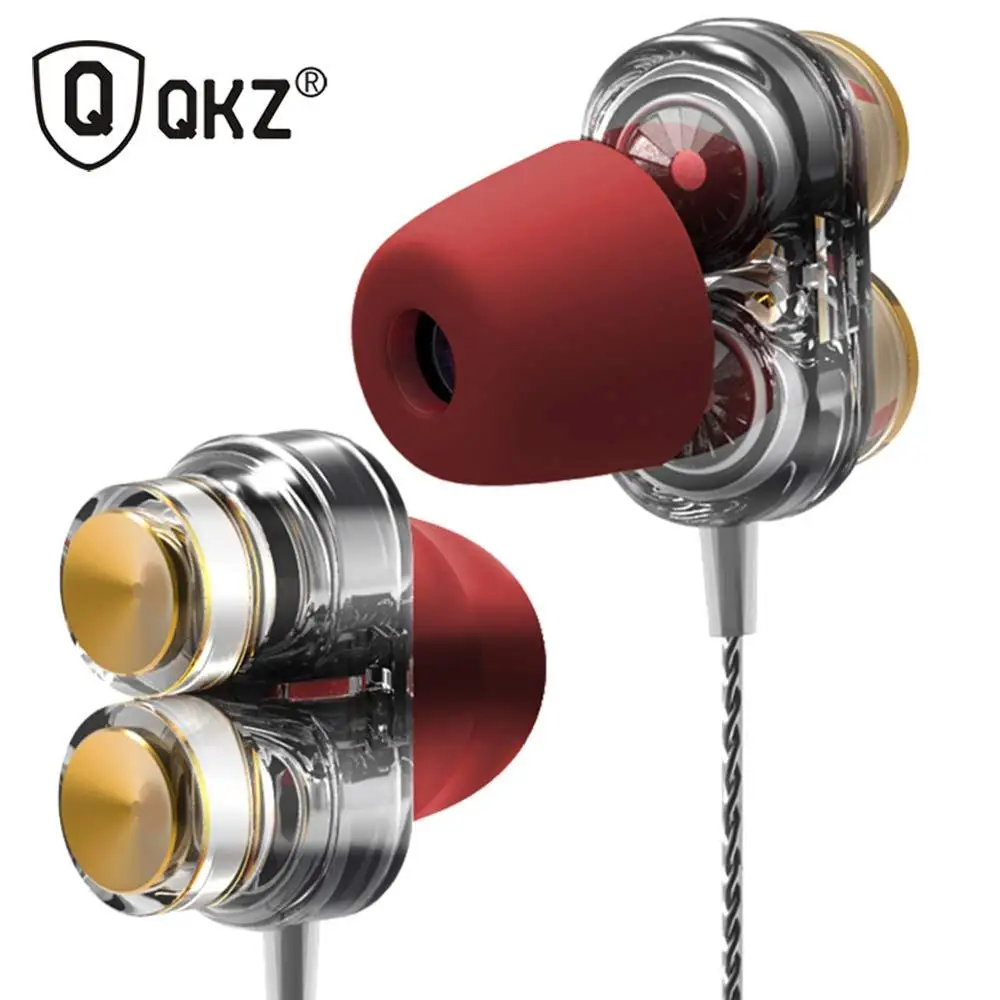 

QKZ KD7 Earphones Dual Driver Sport Earphone 3.5mm Jack Headset Hands Free with Mic