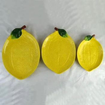 Custom Personalized Lemon Shaped Ceramic Decorative Serving Tray