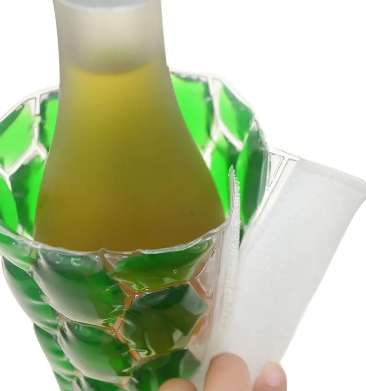 Reusable Pvc Ice Sleeve Packs Wine Cooler Bag Chiller Gift Bags Bottle