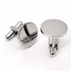 316L Stainless Steel Cufflinks Round Plane Cufflinks Blank On Sale