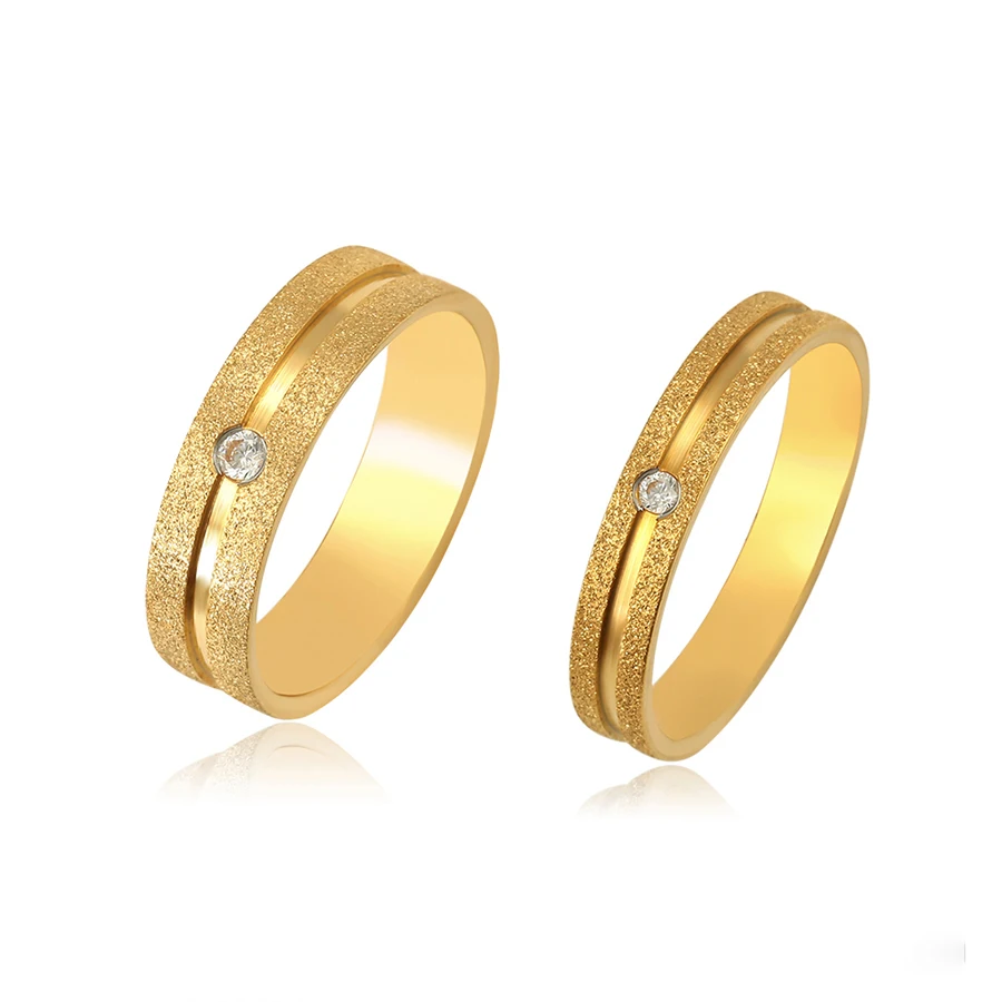 

R-151 Xuping Trendy design 24k golden plated delicate style synthetic cz stone simple ring set, 24k gold