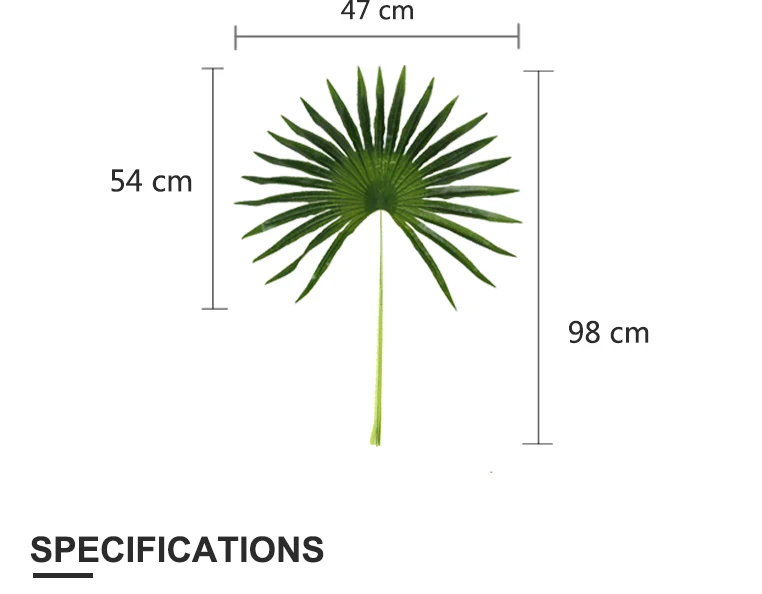 Artificial Fake Fan Palm Tree Leaves Plastic Palm Leaf Fake Faux