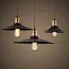 LOFT style Steel Black Pendant Ceiling hats shade industrial loft lights
